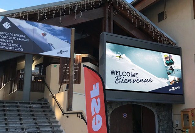 Panneau Led outdoor en stations de ski